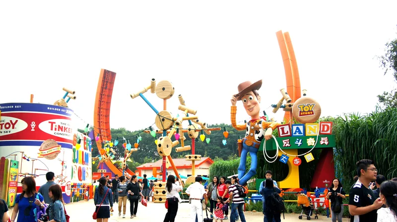 Toy Story Land at Hong Kong Disneyland, where the new Pixar theatrical spectacular is being built